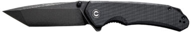 Civivi Knives C2023C Brazen 3.46" Folding Tanto Black Stonewashed D2 Steel Blade, Black Textured G10 Handle