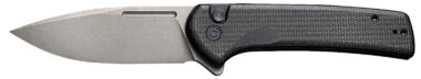 Civivi Knives C21006-1 Conspirator 3.48" Folding Plain Gray Stonewashed Nitro-V Steel Blade, Black Textured Micarta Handle