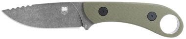 CobraTec Knives SD2DNSODGGEN2 Skinner Gen II 3.50" Fixed Plain Stonewashed D2 Steel Blade, 4.31" OD Green Textured G10 Scales Handle w/Finger Ring