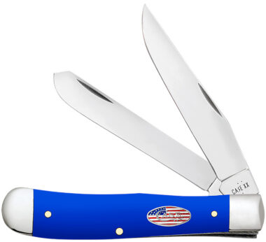 Case 16400 USMC  Folding Clip Point/Spey Plain Tru-Sharp SS Blade, Smooth Royal Blue Synthetic Handle