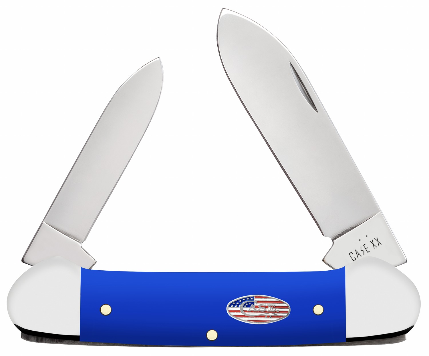 Case 16404 Canoe Folding 1.97" Pen/2.60" Spear Plain Tru-Sharp SS Blade, Smooth Royal Blue Synthetic Handle