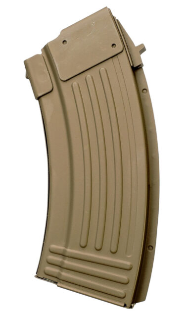 Global Ordnance LLC 810091157435 20rd Fully Ribbed 7.62x39mm Fits AK-47 FDE Steel
