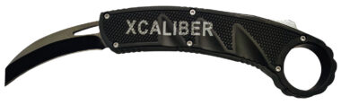 Xcaliber Knife Company  Karambit  3" OTF Reverse Tanto Plain Black 440C SS Blade, 5.75" Aluminum Handle