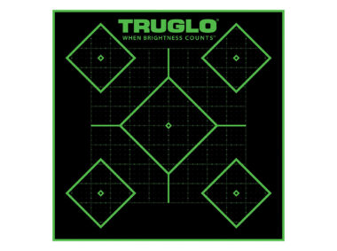 TruGlo TG14A25BB Tru-See 5- Diamond Target Self-Adhesive Heavy Paper Black/Green 12"x12" 25 Pack