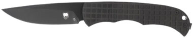 CobraTec Knives CTCLNHRBLK Cyclone Hidden Release 3" Flip Open Plain Black TiCN D2 Steel Blade, 4" Black Aluminum Handle