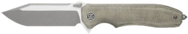 Sig Sauer Knives VA9GT Validus  3.78" Folding Modified Tanto Plain Dark Acid Stonewash/Satin M390 Steel Blade, 4.76" Green Canvas Micarta Handle