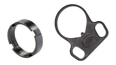 White Label Armory WLA-BUF-7008-01 End Plate Kit Ambidextrous Black Aluminum/Steel AR-15