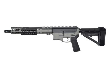 Bilson Arms P8FSSTB20R1 BA-15FCP 338 ARC 10+1 14.50" Stainless Steel Threaded Barrel, Tactical Gray/Graphite Black Cerakote Aluminum Receiver w/Picatinny Rail, M-LOK Handguard, Black Polymer SBA4 Brac