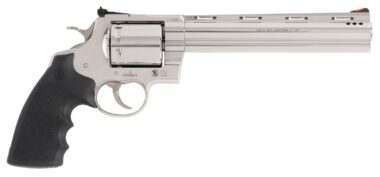 Colt Mfg KODIAKSP8RTS Kodiak  44 Mag 6 Shot 8" Stainless Ported Vent Rib Barrel, Stainless Unfluted Cylinder & Stainless Steel Frame, Black Rubber Grip, Exposed Hammer