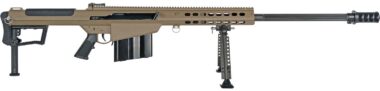 Barrett 20186 M107A1  50 BMG 10+1 20" Fluted Barrel, Flat Dark Earth Receiver w/Picatinny Rail, M-LOK Handguard, QD BiPod Forend, Black Polymer Grip