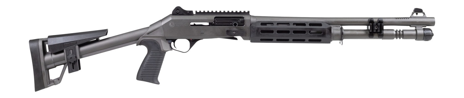 Panzer Arms PAM4CSDGMFSS M4 Speed Pro 12 Gauge Semi-Auto 3" 5+1 18.50" Black Ported Barrel, Black Aluminum Receiver w/Picatinny Rail, M-LOK Handguards, Black Skeleton w/Pistol Grip, Ambidextrous