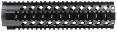Aim Sports MT061 AR Handguard 10" Mid-Length Style Made of Aluminum with Black Anodized Finish & Quad Rail