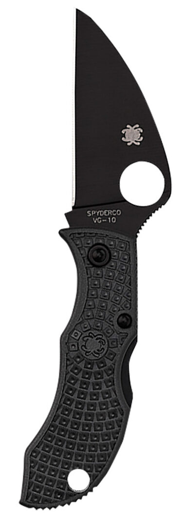 Spyderco MBKWPBK Manbug  1.91" Folding Wharncliffe Plain Non-Reflective Black TiCN VG-10 SS Blade/Black Textured FRN Handle