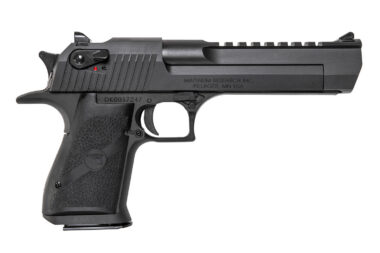 Magnum Research DE429 Desert Eagle Mark XIX 429 DE 7+1, 6" Black Steel Barrel, Matte Black Serrated Carbon Steel Slide & Frame w/Beavertail, Black Rubber Grip, Manual Thumb Safety, Right Hand